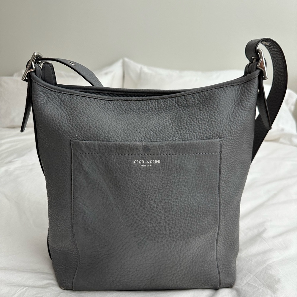 Coach Gray Leather Shoulder Bag